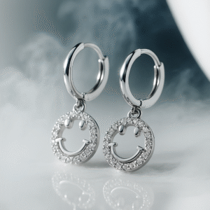 Smiley Hoop - 925 Earrings for Women