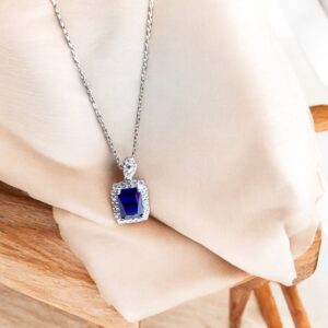 Blue Empress - 925 Silver Womens's Chain with Pendant