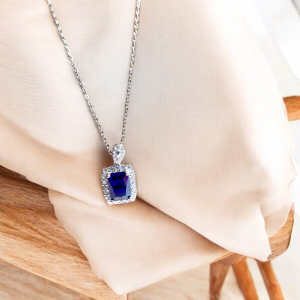 Blue Empress - 925 Silver Womens's Chain with Pendant