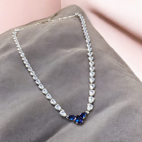 Celestia - 925 Silver Solitaire Women's Necklace with Earrings - Image 3