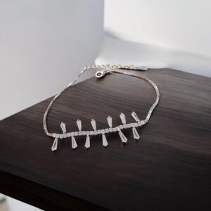 Minimal Zirconia - 925 Silver Minimal Bracelet for Women