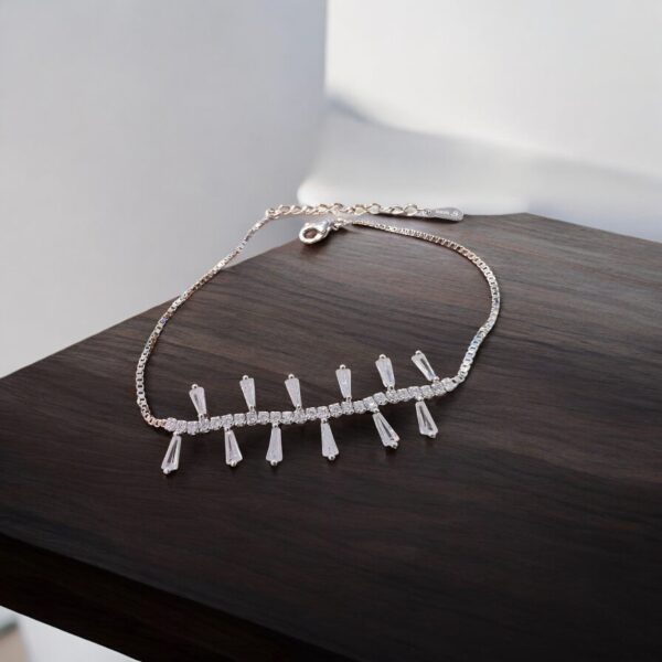 Minimal Zirconia - 925 Silver Minimal Bracelet for Women