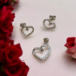 Dilrosa - 925 Silver Women's Pendant with Earrings