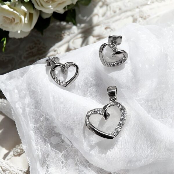 Dilrosa - 925 Silver Women's Pendant with Earrings - Image 2