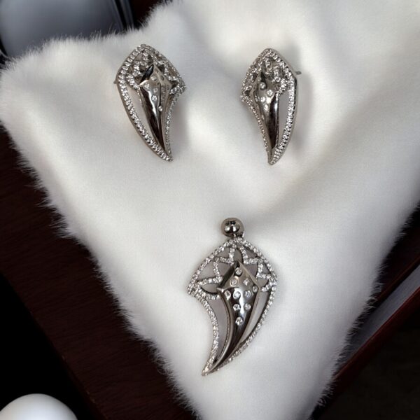 Taqdeer - 925 Silver Women's Set of Pendant, Earrings and Ring - Image 3