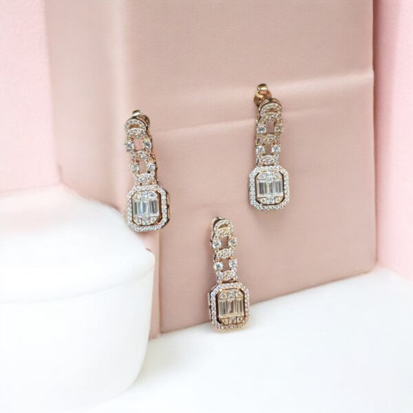 Shahi Sitare - 925 Silver Women's Pendant with Earrings - Image 3