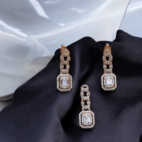 Shahi Sitare - 925 Silver Women's Pendant with Earrings - Image 2