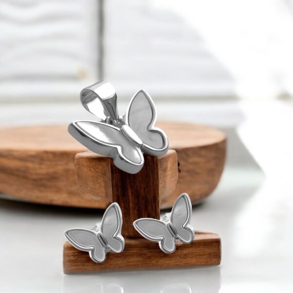 Sterling Wings - 925 Silver Women's Pendant with Earrings