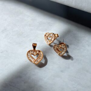 Mohabbat - 925 Silver Rose Gold Plated Pendant Set for Women