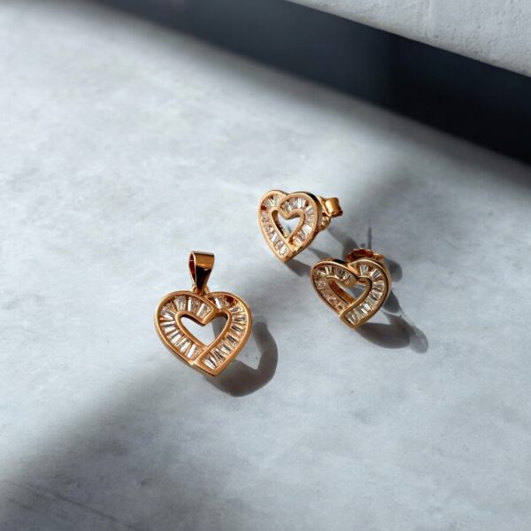 Mohabbat - 925 Silver Rose Gold Plated Pendant Set for Women
