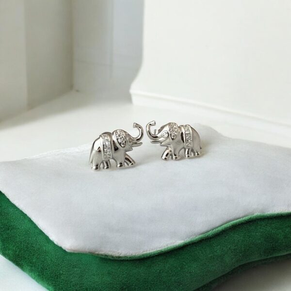 Gajalaxmi - 925 Silver Elephant Shaped Pendant with Earrings for Women - Image 3