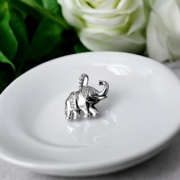 Gajalaxmi - 925 Silver Elephant Shaped Pendant with Earrings for Women - Image 4
