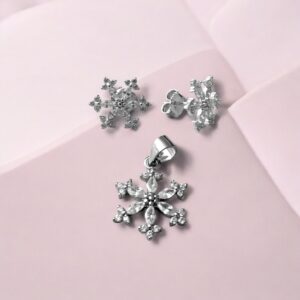 Frostina - 925 Silver Snowflakes Pendant set