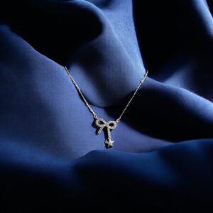 Celestial Ribbon Necklace - 925 Silver Chain with a Pendant for Women