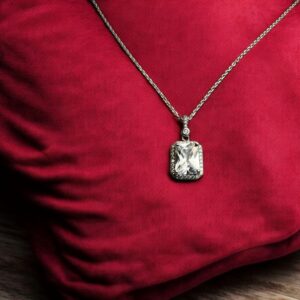 Crystal Elegance- 925 Silver Chain with Pendant for Women