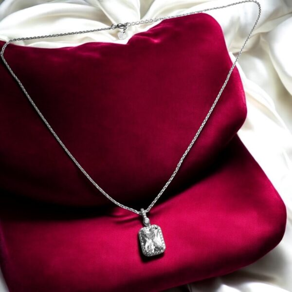 Crystal Elegance- 925 Silver Chain with Pendant for Women - Image 2