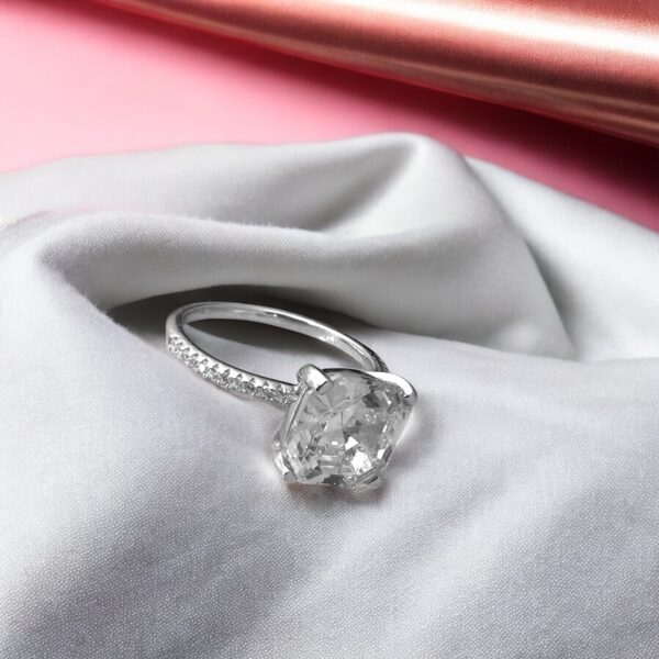 Aurum - 925 Silver Ring with Solitaire for Her - Image 3