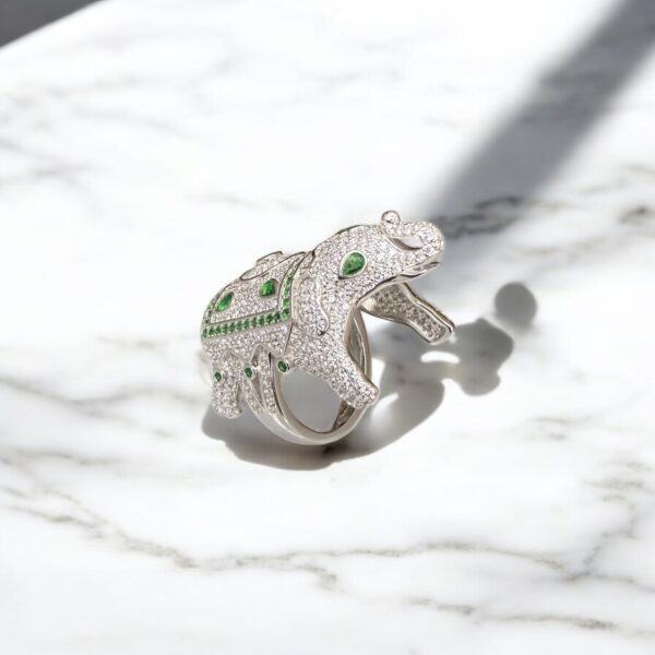 Trunk of Luck - 925 Silver Elephant Shaped Unisex Ring