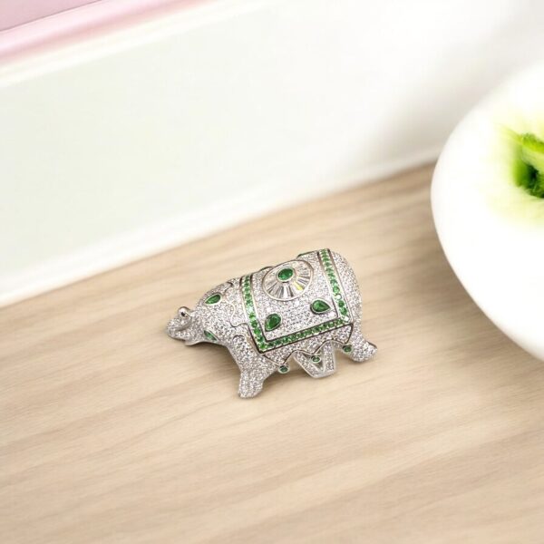 Trunk of Luck - 925 Silver Elephant Shaped Unisex Ring - Image 4